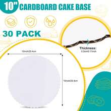 30 Stück runde Kuchenunterlagen, weiß mit gezacktem Rand, nicht ölig, geeignet für Hochzeiten, Geburtstagsfeiern, Pizzen, Weihnachten, Halloween und andere Anlässe - Weiss - Übersicht 7