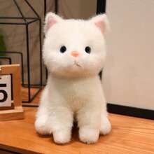 逼真猫咪毛绒娃娃，柔软填充小猫玩偶，可爱舒适毛绒玩具，适合儿童，可作桌面装饰，男孩女孩生日礼物，复活节和情人节礼物，女友睡眠枕 - 彩色 - 查看 24