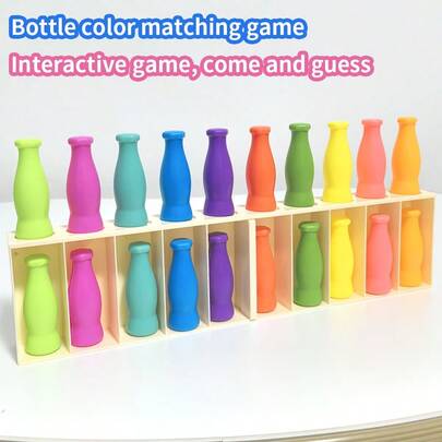 10/20件套颜色配对游戏，桌面猜色游戏道具，双人猜色拼图，家庭互动玩具，锻炼逻辑推理能力，适合家庭聚会、节日、派对、男孩女孩生日、圣诞节、派对礼品（配件颜色随机）