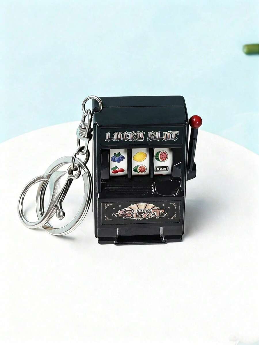 Slot Machine Keychains, Las Vegas Keychains, Mini Casino Keychains, Kawaii Keychains, Christmas Las Vegas Party Gifts. You Can Give This Casino Machine Keychain To Your Family Or Gaming Loving Couples On Birthdays, Anniversaries, Parties, Family Gatherings, And More. They Will Be Delighted To Receive The Gift - Black - View 1