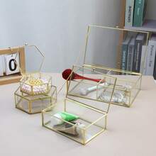 Modern Minimalist Desktop Decor Cosmetic Storage Box, Jewelry Box - Clear - View 1