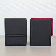 1 Flip-Top Faux Leather Card Storage Box, Portable For Organizing And Collecting Cards, Suitable For Storing And Collecting Game Cards And TCG Cards. - Black - View 5