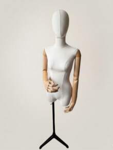 Maniquí Sastrero de Tela con Brazos de Madera Articulados – Exhibición Profesional  Tela no tejida - A - Ver 3