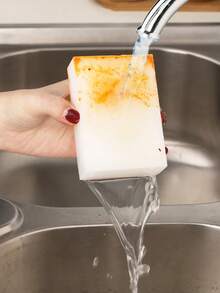 8/48片装神奇清洁海绵，泡沫清洁垫，多用途家用清洁海绵，厨房洗碗海绵，适用于清洁家具、浴室、浴缸、水槽、地板、墙壁等，清洁用品，家用工具，适用于学校、厨房、浴室、家庭等场所。 - 白色 - 查看 8