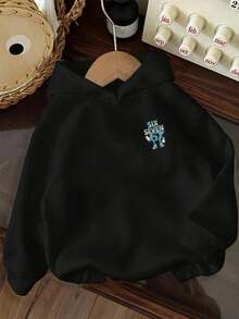 Tween Boy "67 Funny Number Meme" Graphic Fleece Pullover Sweatshirt Sweatshirt, Warm & Comfortable For Autumn/Winter, Suitable For Casual Wear & Streetwear - Black - View 8