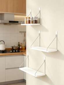 1个免钻孔壁挂式厨房置物架 - 厨具和调料收纳架，节省空间的厨房整理架 - 锅具、餐具和调料架，节省空间的厨房台面置物架