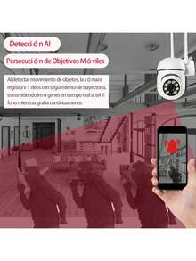 1/2/4pcs cámaras de WiFi, detección de movimiento y alarma de audio, con visión nocturna a color, montaje en pared, para del hogar en interiores y exteriores, con foco y sirena, cámara con audio bidireccional - 1 unidad - Ver 6