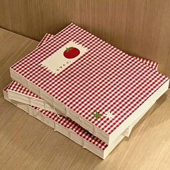 Mini-anteckningsbok i koreansk stil, tomt och rutigt med tomatmotiv, studentdagbok, anteckningsblock, ordförrådsbok