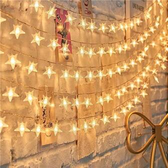 1 st Bubble Star Lightsling Light 10/20/30/40 LED Ramadan Dekorativ Lampa Batteridriven För Hem Sovrum Fönster Festival Fest Helg Eid Dekoration