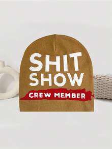 提花针织帽，时尚字母设计，秋冬户外骑行帽，保暖滑雪帽，Y2K街头风针织帽，秋冬美学 - show - 查看 6