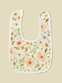 5 chiếc yếm ăn bằng cotton cho bé, chấm bi và thêu hoa, thoáng khí, thấm hút tốt, họa tiết hoa, yếm ăn mùa xuân/hè cho bé gái, phù hợp cho mọi mùa. - Nhiều màu - Xem 4