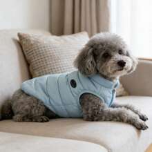 Winter Warm Dog & Cat Jacket - Thick Insulated Coat For Small Dogs | Soothing Colors Available: Cloud Blue (Light Blue), Classic Black - Multicolor - View 6