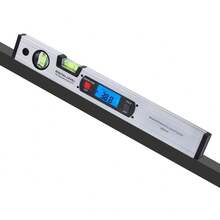 Aleación de aluminio digital Buscador de ángulo magnético Inclinómetro Medidor Medidor Transportador Nivel 4 x 90 °, nivel digital preciso, Nivel Espiritual - Plateado - Ver 5