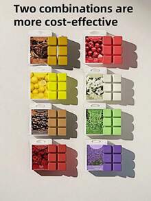 1件装香薰蜡烛套装，香氛蜡烛块，冰淇淋香氛蜡烛，（3盎司）什锦香氛蜡烛块/蜡烛片 - 玫瑰、香草、咖啡、栀子花、薰衣草、檀香、柠檬、苹果肉桂，香氛蜡，天然蜡块，大豆蜡块，家用香薰蜡烛，精油炉香氛蜡烛块，女士香薰礼盒 - 彩色 - 查看 6