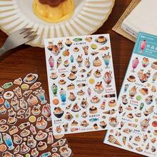 2pcs Vintage Style Food Stickers, Delicious House Series, Versatile Scrapbooking DIY Decorative Stickers