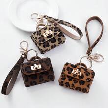 1pc Mini Vintage Leather Coin Purse, Keychain Decor For Bags, Cars, Daily Wear & Couples Accessory