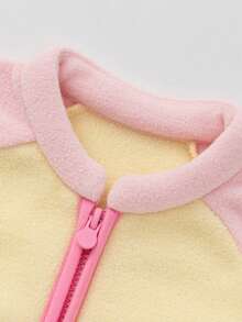 Balabala 2026年春季新款女童抓绒外套，保暖舒适毛绒外套，轻便柔软拉链大衣 - 紅色調 - 查看 6