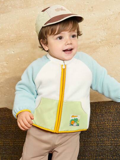 Balabala Kids Fleece Jacket 2026 Spring, Warm Cozy Plush Outerwear For Boys & Girls, Lightweight Soft Zip Coat