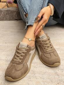 Zapatillas deportivas de verano casuales para mujer con suela blanda y parches, nueva colección primavera 2025 - 661 Caqui - Ver 6
