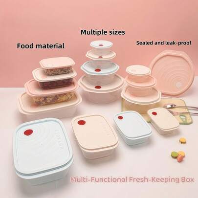 4/8件套食品储物盒套装，厨房储物盒，防漏备餐盒，带盖储物盒，防异味，冰箱储物盒。可重复使用，密封防漏设计，可堆叠，适用于存放面粉、水果、烘焙原料、咖啡豆、干货、糖、蔬菜等。适用于餐厅、家庭和厨房，也可用于存放各种节日糖果。是厨房和食品储藏室收纳整理的理想之选。
