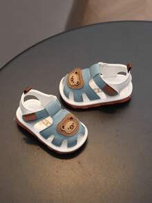 1 Pair Cute Cartoon Squeaky Shoes, Soft Bottom Comfortable Toddler Walking Shoes With Sound, Suitable For Indoor/Outdoor Baby Practice Walking, Fashionable & Minimalist Sandals - Green - View 5