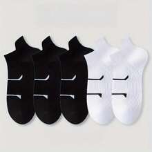 5-Pair Men's Bamboo Sports Socks - Natural Bamboo Fiber Blend With Hexagonal Massage Sole Design For Enhanced Breathability And Odor Resistance. Moisture-Wicking Technology And Arch Support Provide All-Day Comfort During Summer Activities. Available In Multiple Colors With Reinforced Heel And Toe Construction For Fitness Enthusiasts And Casual Wear. - 5雙/隨機混色 - 查看 5