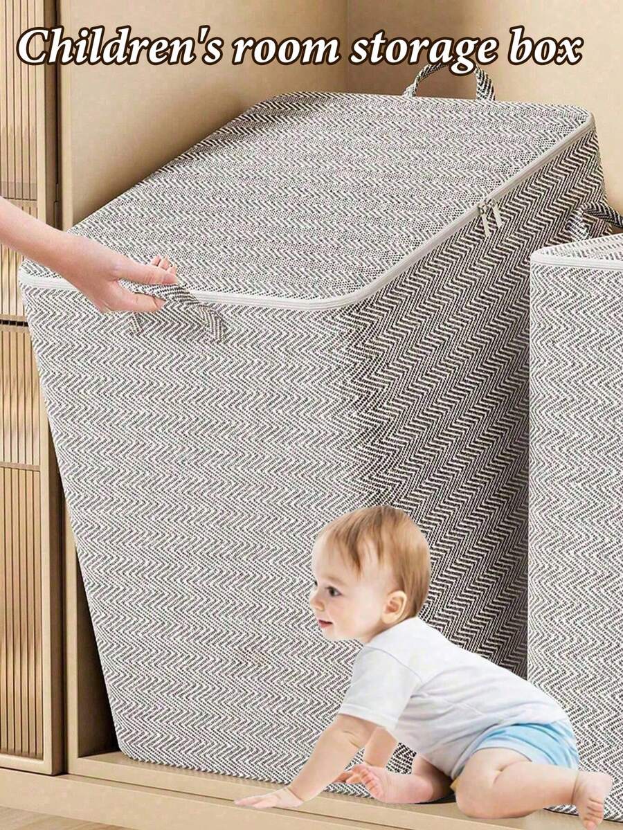 Caixa de Armazenamento Extra Grande e Reforçada - Solução Multifuncional, Adequada para Organizar Roupa de Cama, Decoração Interna e Acessórios, Armazenamento de Quarto Infantil, Armazenamento de Roupas - Design Leve e Portátil com Fechamento em Zíper - Adequada para Edredons e Lençóis | Caixa de Armazenamento Sob a Cama - Multicolorido - Visão 1