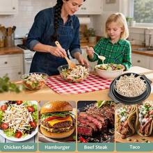 Herramienta grande para desmenuzar pechuga de pollo, tapa visible, cortador de carne, tira antideslizante, mango ergonómico, utensilios perfectos para cerdo, ternera, pollo, utensilios de cocina - Rojo - Ver 8