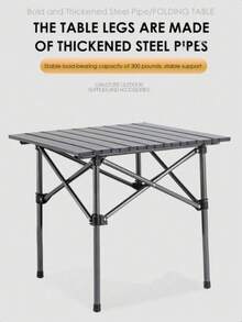 Ultralight Outdoor Compact Camping Side Table Folding Camp Table Portable Roll Up Table With Carry Bag Small Table For Backyard, Indoor, Grilling, BBQ - Silver Black - View 2