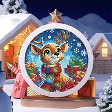1pc Christmas 5D Diamond Painting Kit With Frame - DIY Children Mosaic Diamond Art | Holiday Handicraft, Fun Handmade Christmas Decoration, Ideal Christmas & New Year Gift For Boys And Girls, Porch And Indoor Home Decor - Christmas Diamond Painting - View 11