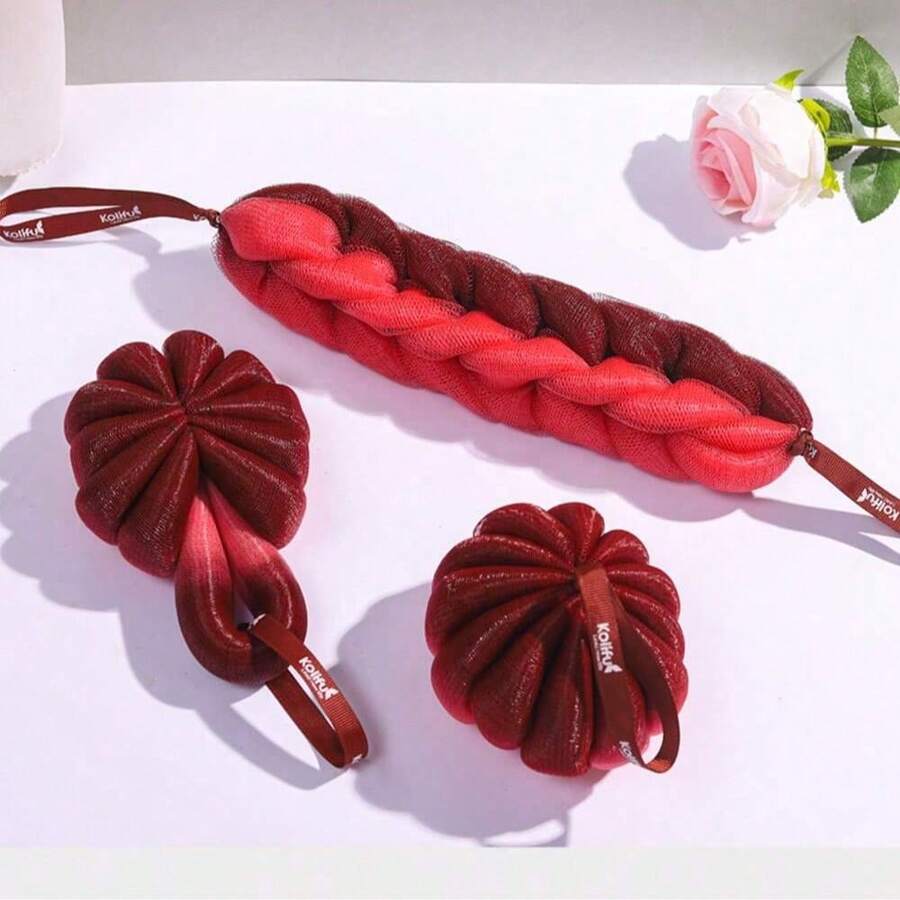 1/2Pcs Shower Sponge, Soft Body Scrubber, Mesh Bath Ball, Foam Ball, Unisex.