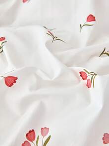 2pcs Pink Tulip Pattern Pillowcase, Decorative Pillow Cover, Super Soft & Breathable, No Filling, Machine Washable, Sweet Girly Style, Suitable For Bedroom