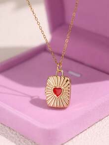 Dây chuyền khung ảnh bất đối xứng mạ vàng cổ điển lãng mạn, mặt trăng thiên thần màu tím oải hương, trang sức nhiều lớp thanh lịch dành cho nữ, dây chuyền khung ảnh (không kèm hộp). - Nhiều màu - Xem 17