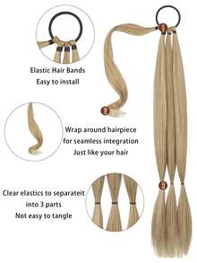 30inch Synthetic Braided Ponytail Hair Extensions, High Temperature Fiber Boxer Braid - Multicolor - View 4