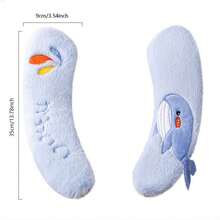 1件装舒适自粘式马桶座套 - 可爱鲸鱼图案设计，保暖加厚，四季皆宜，可重复使用的椭圆形浴室配件，适用于马桶座圈，适合秋冬季节。 - 彩色 - 查看 3