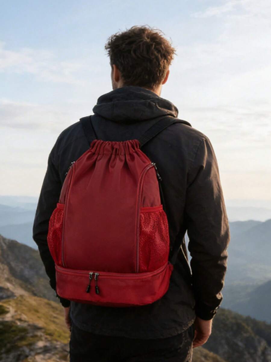 SEYATULLH Spacious Fitness Backpack, Adjustable Drawstring Design, Lightweight For Casual Use