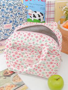 便携式保温午餐包，防水内胆，可爱学生便当包，晚餐保温袋，加厚午餐水果袋，彩色花卉午餐包，超吸睛保冷袋，女生午餐盒 - 彩色 - 查看 5