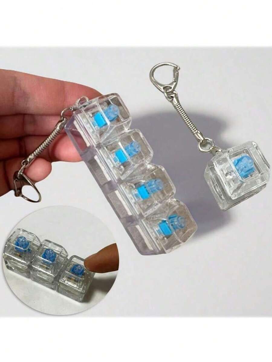 1pc Stress Relief Keyboard Keycap Pendant - Multi-Color Options, With Keyring, Suitable For Mechanical Keyboards - Great Gift For Valentine's Day And Fashion Accessory - Multicolor - View 1