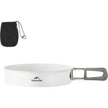 Juego de utensilios de cocina para camping antiadherente ligero y compacto ideal para cocinar al aire libre con olla de 1 4 L 2 8 L sarten de 7 5 pulgadas y hervidor de agua de 0 8 L incluye bolsa de malla - Blanco - Ver 1