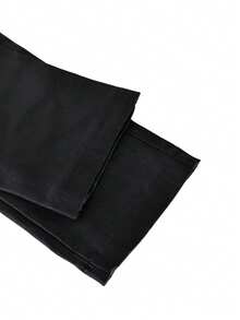 High Waist Button Slant Pocket PU Leather Elastic Skinny Pants, Casual Pants For Music Festival & Party - Black - View 8