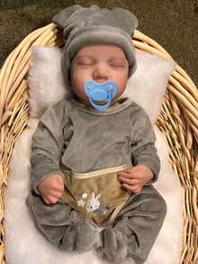 17英寸/43厘米逼真重生娃娃，柔软全身硅胶乙烯基材质，3D手工涂绘，血管清晰可见，四肢灵活，手工头发，适合作为生日礼物/新生儿礼物/圣诞礼物/感恩节礼物，收藏艺术娃娃，家居装饰，重生娃娃，婴儿娃娃，婴儿玩具，硅胶重生娃娃，婴儿礼物，娃娃推车，男婴玩具，逼真娃娃，硅胶娃娃，解剖结构精准