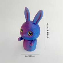 1pc Rabbit Decor With Vivid Eyes, Suitable For Desk, Dining Table, Easter Decoration, Christmas Gift - Multicolor - View 3