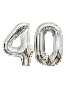 40 Inch Silver Number Balloons, Birthday Party Decorations, Large Foil Number Balloons For Wedding Anniversary Celebration, Holiday Party Decorations - Silver - View 15