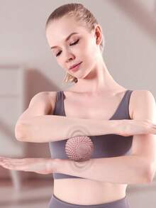 1个7厘米TPE材质健身按摩球，肌肉放松硬质颈椎经络按摩球，适用于手部、足部、背部磁疗瑜伽球 - 淺粉色 - 查看 3