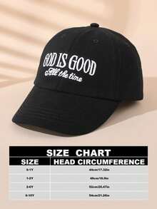 1Pc Baby & Kids' Baseball Caps With 'GOD IS GOOD' Embroidery – Faith - Inspired Style, Perfect For Back To School, Casual Play & Spiritual Growth - GOD IS GOOD - View 5