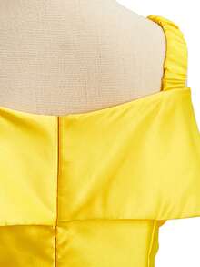 8pcs/Set Girls Yellow Sleeveless Ruffle Dress Accessories Set, Children Princess Party Birthday Christmas Halloween Costume Outfit - Yellow - View 7