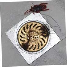 XISH Filtro De Drenaje De Baño De Latón con Sello Antiolor Tapón Atrapapelos para Hogar Hotel Diseño Reversible Previene Olores Y Obstrucciones - Dorado - Ver 3