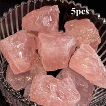 QYDCX 天然玫瑰石英原石宝石散装水晶原石，适合滚磨抛光，可用于家居办公室装饰/DIY珠宝制作、花盆鱼缸装饰石、香薰石扩香、灵气能量平衡冥想疗愈、圣诞节礼物、情人节新年装饰。