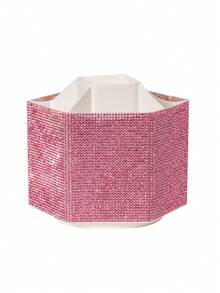 1个360°旋转美妆美甲镶钻高档美容工具收纳桶，多隔层化妆刷收纳桶，桌面多功能收纳桶 - 彩色 - 查看 9