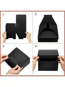 8pcs Black Gift Boxes With Lids, Groomsman Proposal Boxes, Suitable For Wedding, Graduation, Holiday And Birthday Gift Packaging - Black - View 5